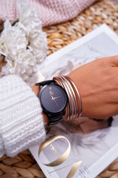 Dámsky ružový spletený zlatý náramok