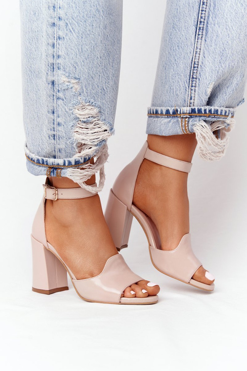 Kožené Sandály Na Vysokém Podpatku Visconi 4361537 Nude