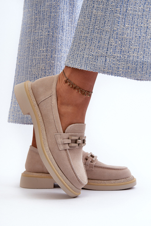 Ženské semišové Moccasins S.Barski HX52-222 BEIGE