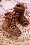 Dětské Kotníkové zimní Boty s Kožešinou Leopard Fiona