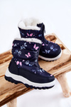 Detské topánky Snehové topánky na veľkej hviezde KK374236 Navy Blue Slider