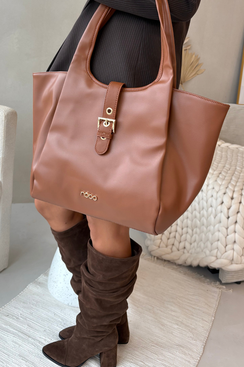 Kabelka Shopperka s přezkou NOBO BAG6010-017 světle hnědá