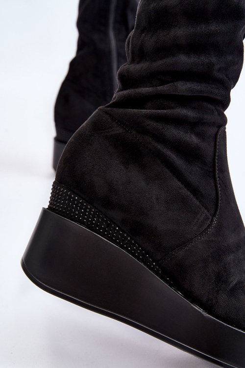 Dámske topánky topánok na klinách čierna Elori