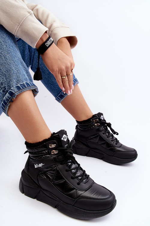 Lee Cooper LCJ-23-44-1984 Oteplené Dámské Boty Na Platformě Černé