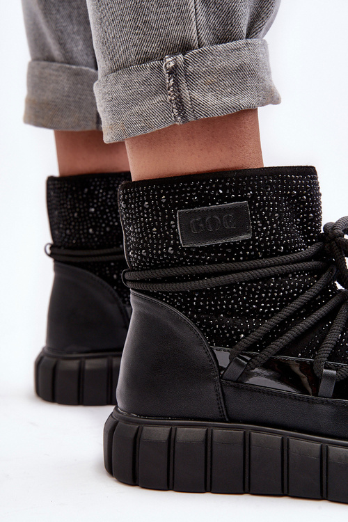 Oteplené Sněhule Ozdobené Džety GOE MM2N4080 Černé