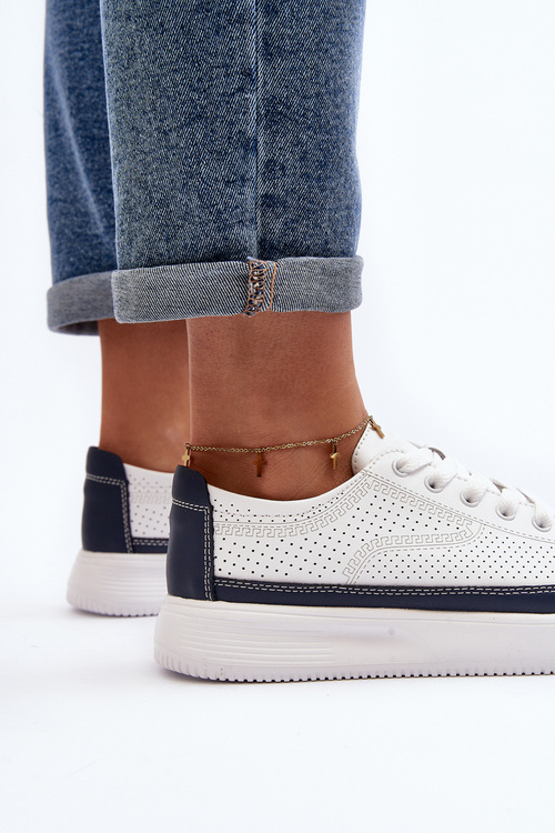 Dámske kožené športové topánky Tenisky bielo-modré Failla