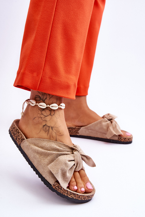 Klinky na korkovej podrážke tmavé béžové wendy