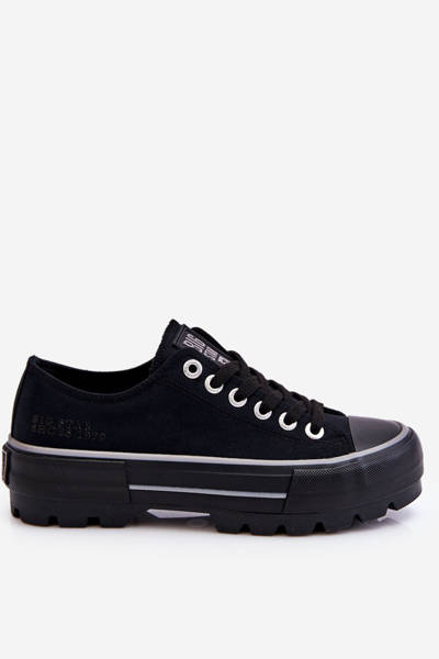 Materiálne tenisky na čiernej platforme Big Star LL274149