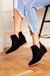 Openwork Wedge Boots S. Barski Black