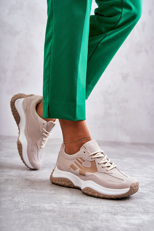 Dámská sportovní obuv vázaná béžová Tolea