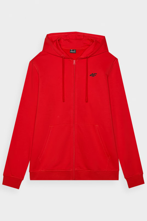Pánská Sportovní Mikina Na Zip S Kapucí Červená 4FWMM00TSWSM1466-60S