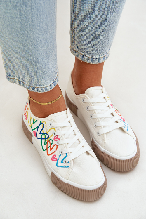 Dámské Tenisky Srdce Bílé Fonirea