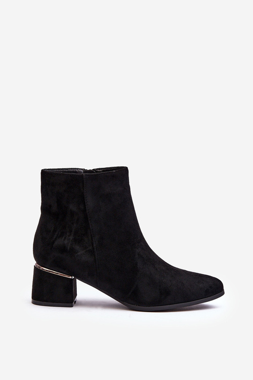 Dámské Zvířecí Kožené Boty Na Podpatku Černé Mebassa