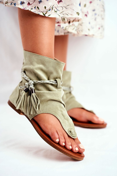 Dámske sandále flip -flops s zvrškami zelený SL1011 Madrit