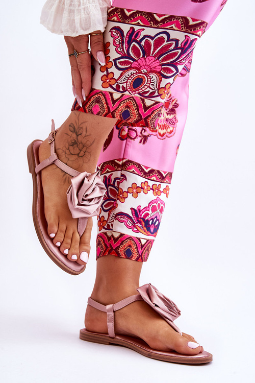 Dámské žabky s látkou Rose Nude Carisma