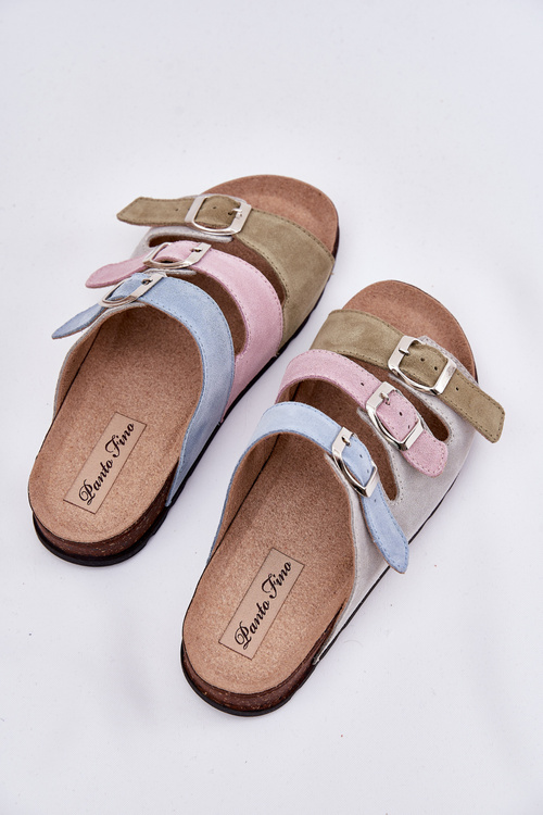 Dámske Semišové Sandały S Prackami Panto Fino Modré RR267034