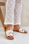 Sandály S Dekorací Přírodní Kůže Zazoo 3667 Bílé