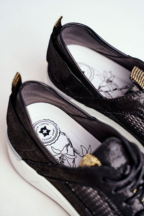 Dámská Sportovní Obuv Kožená Černá Love Me