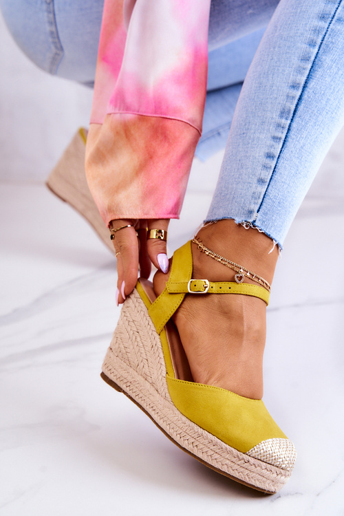 Dámské Espadrilky Na Pletené Platformě žlute Canillo