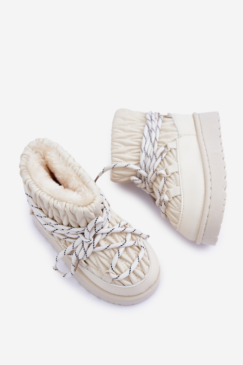 Detské Zimné Topánky Izolované S Hrubou Podšívkou Svetlo Béžové Nastira