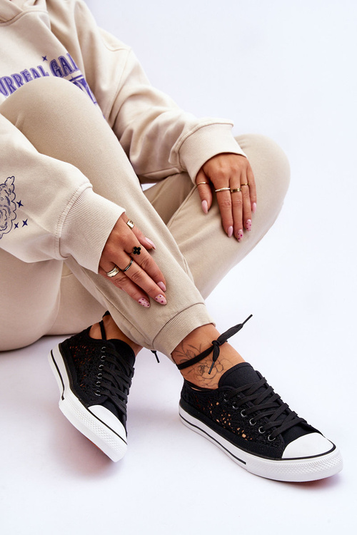 Dámske čipky Black Fiergo tenisky