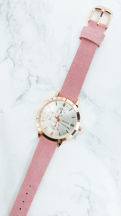 Dámske hodinky Ernest darsi ružové semiš