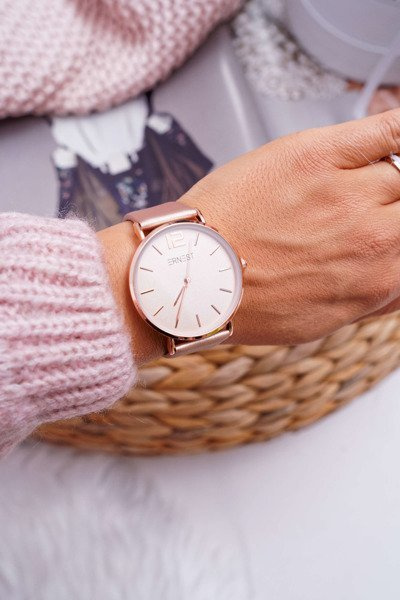 Dámske tmavé misky Zlaté hodinky Ernest Claire