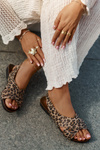 Dámské kožené sandály leopardí hnědé Zazoo 40407