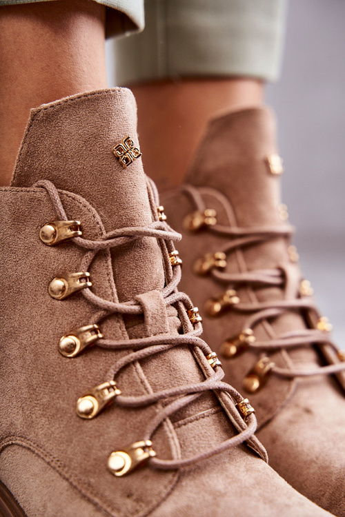 Klasické dámské semišové boty béžové Telma