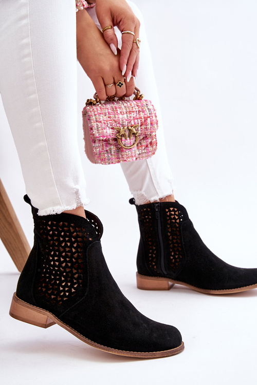 Semišové topánky Nicole 2791/028 čierna