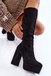 Suede Boots na masívnej päte a čiernej platforme Nevira