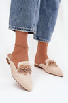 Dámské pantofle s ozdobou Béžové Katrine