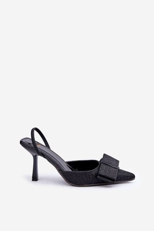 Lesklé Lodičky S Mašľou Čierne Gredan