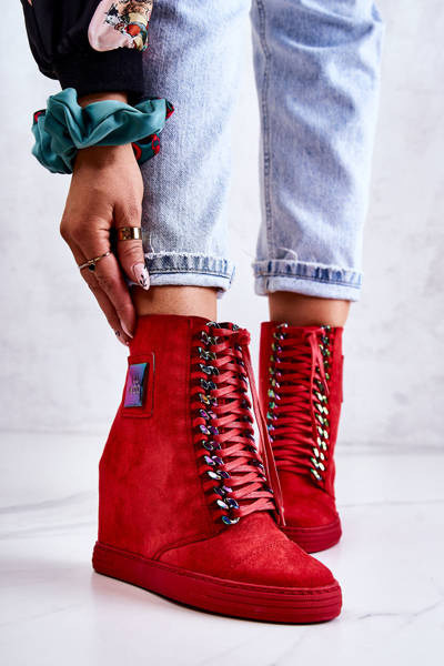 Dámske tenisky Lu Boo s multi-Czerwone Monica Suede Chains