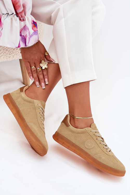 Dámské Semišové Sneakers Big Star RR274849 HI-POLY SYSTEM Béžové