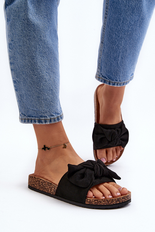 Dámské Žabky S Mašlí Černé Ezephira