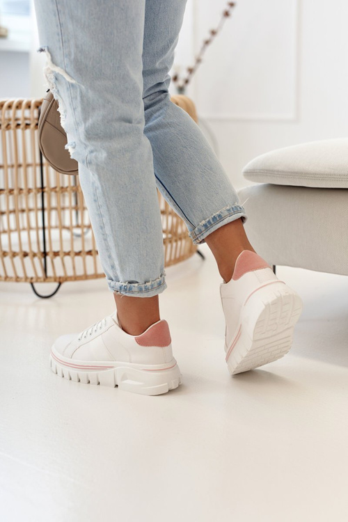 Dámske tenisky na platforme White Pink Riri