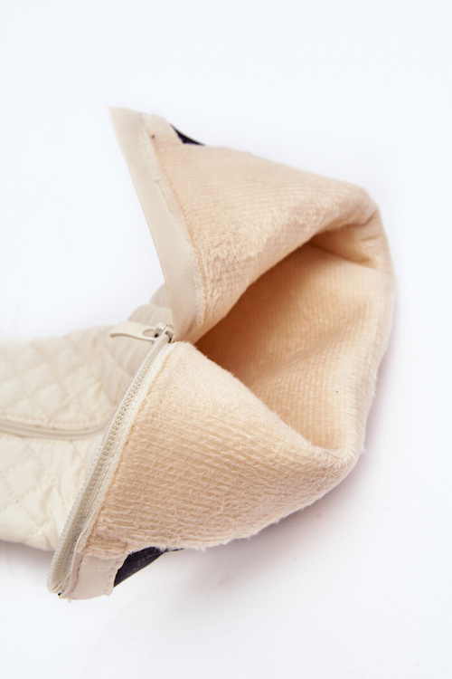 Prešívané topánky pred kolenom -vysoké -vysoké kolenné béžové béžové amalfri