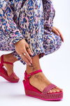 Klasické dámské sandály na klínu Fuchsie Malmo