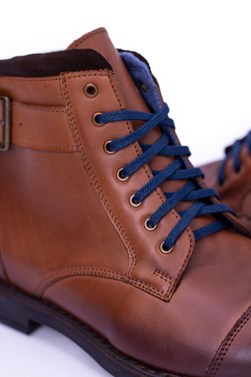 Pánske topánky poľské hnedé topánky Mintos topánky