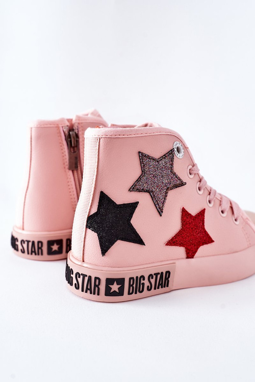 Dětské Tenisky Vysoké Se Zipem BIG STAR II374030 Růžové