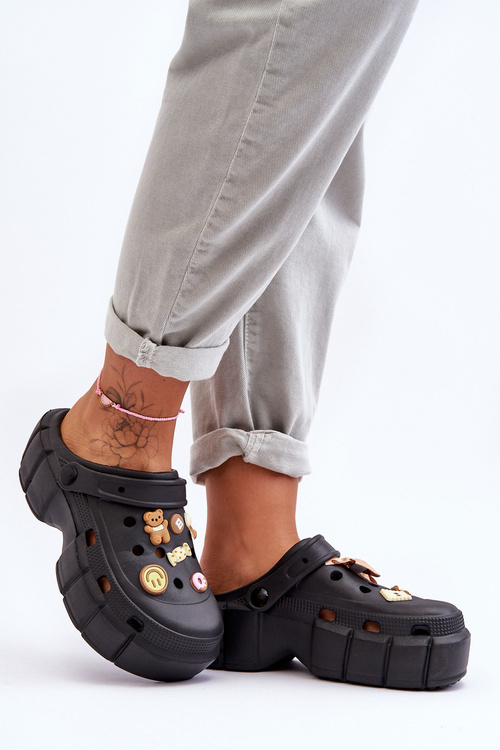 Dámské pěnové šlapky Kroksy se zdobením černé Marlett