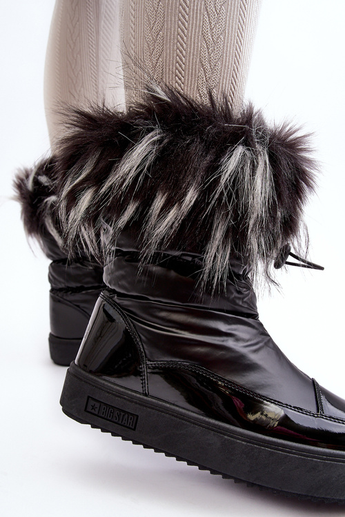 Dámske snehové topánky s kožušinou Black Big Star MM274379