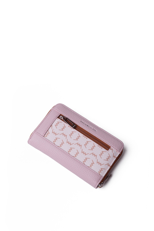 Kožená peněženka na zip Růžová hnědá Merina