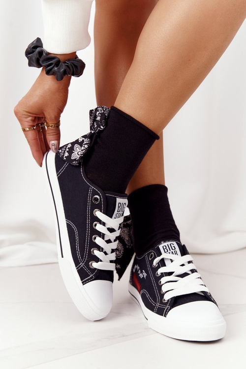 Ženské tenisky s nápisom veľká hviezda ff274082 čierna