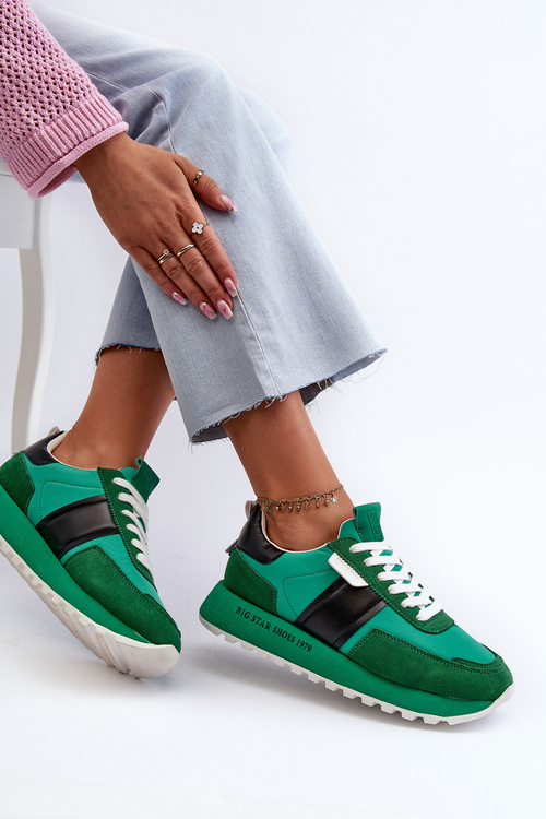 Dámske tenisky na platforme Big Star NN274501 Memory Foam System Zelené