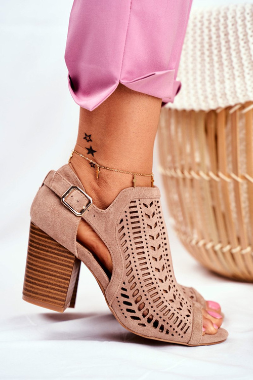 Dámské Jarní Boty Na Podpatku Semišové Béžové Beyond Us