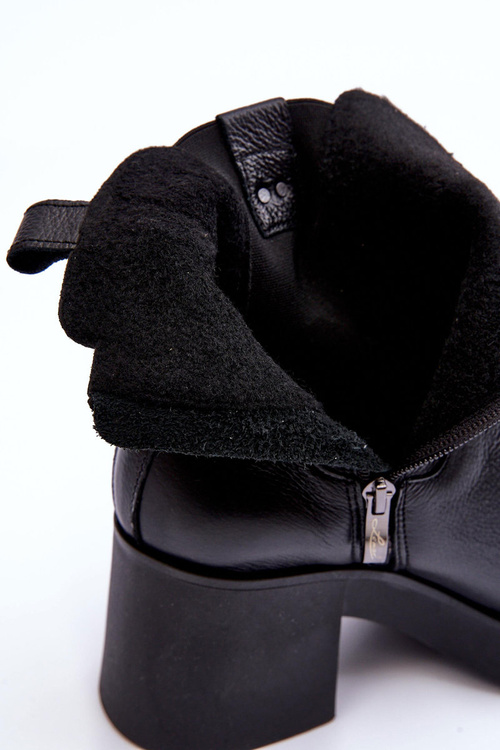 Dámske kožené vysoké topánky Čierne lemar kodra