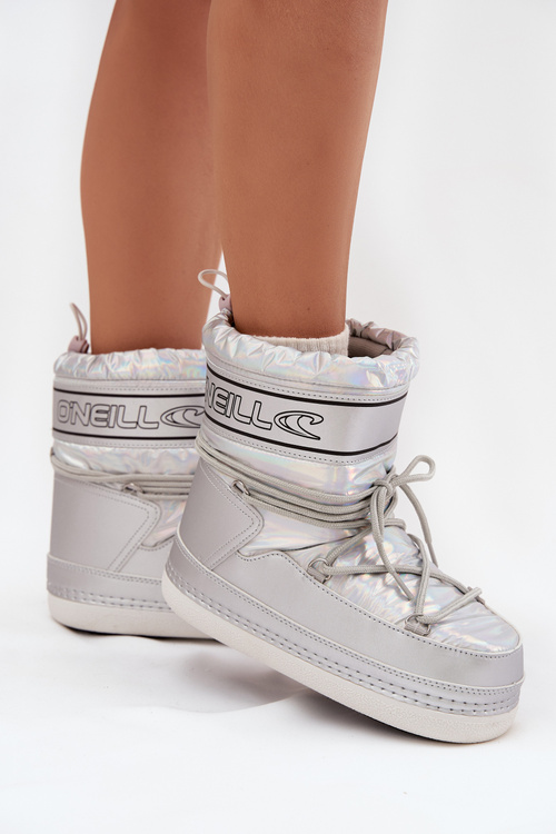 Dámske zimné čižmy s šnúrkami O'NEILL LISA WOMEN HIGH 90253012.99S Strieborné