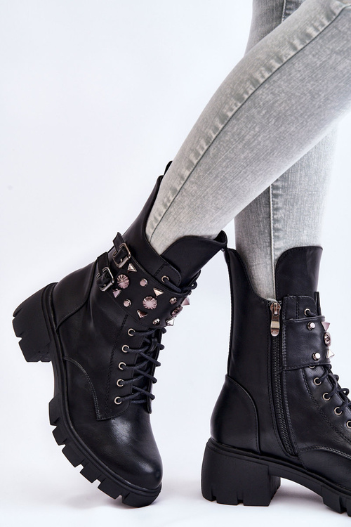 Dámske vysoké kastella čierne topánky